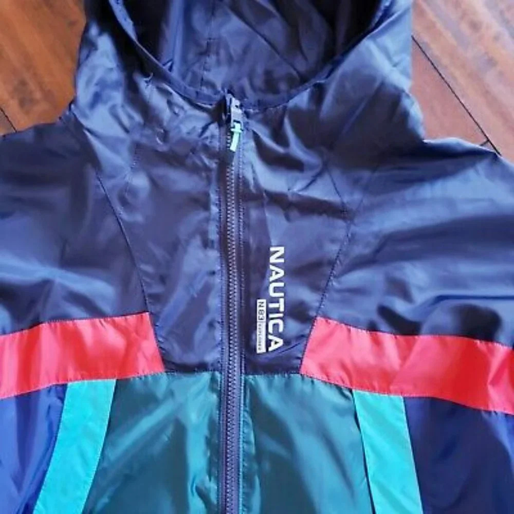 NAUTICA Mens Gyro Navy Color Block Hooded Jacket XL - Picture 7 of 7